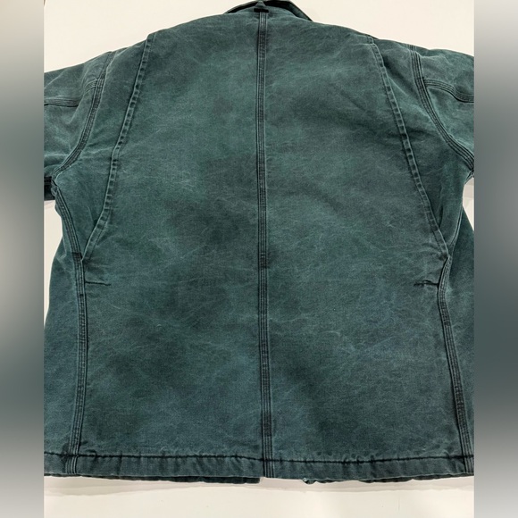 Vintage 1990’s Carhartt Dark Teal Blanket-Lined Barn/ Chore Coat Jacket Size L - Picture 3 of 14